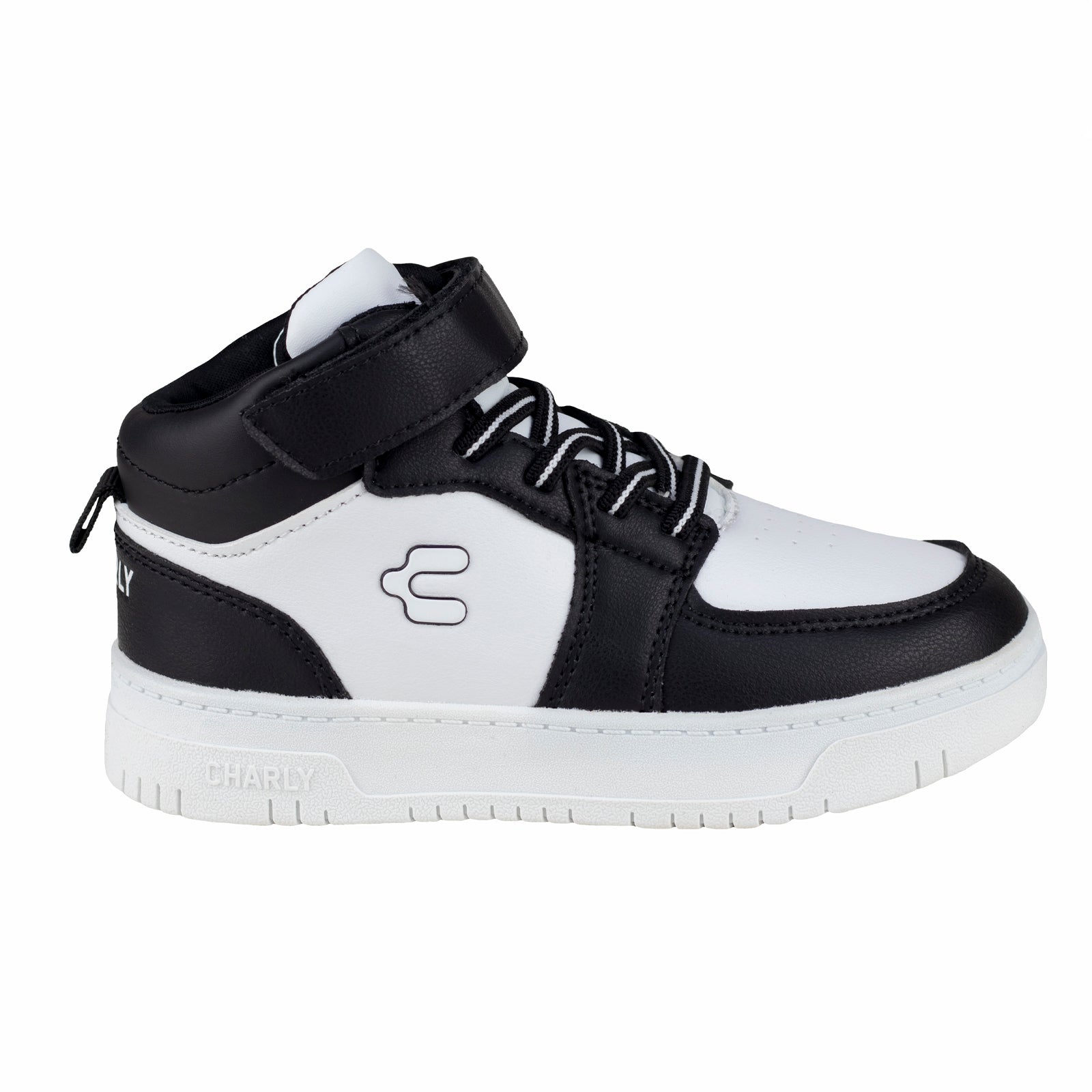 Tenis Urbano Casual Para Niño Charly 1079415 Blanco Negro