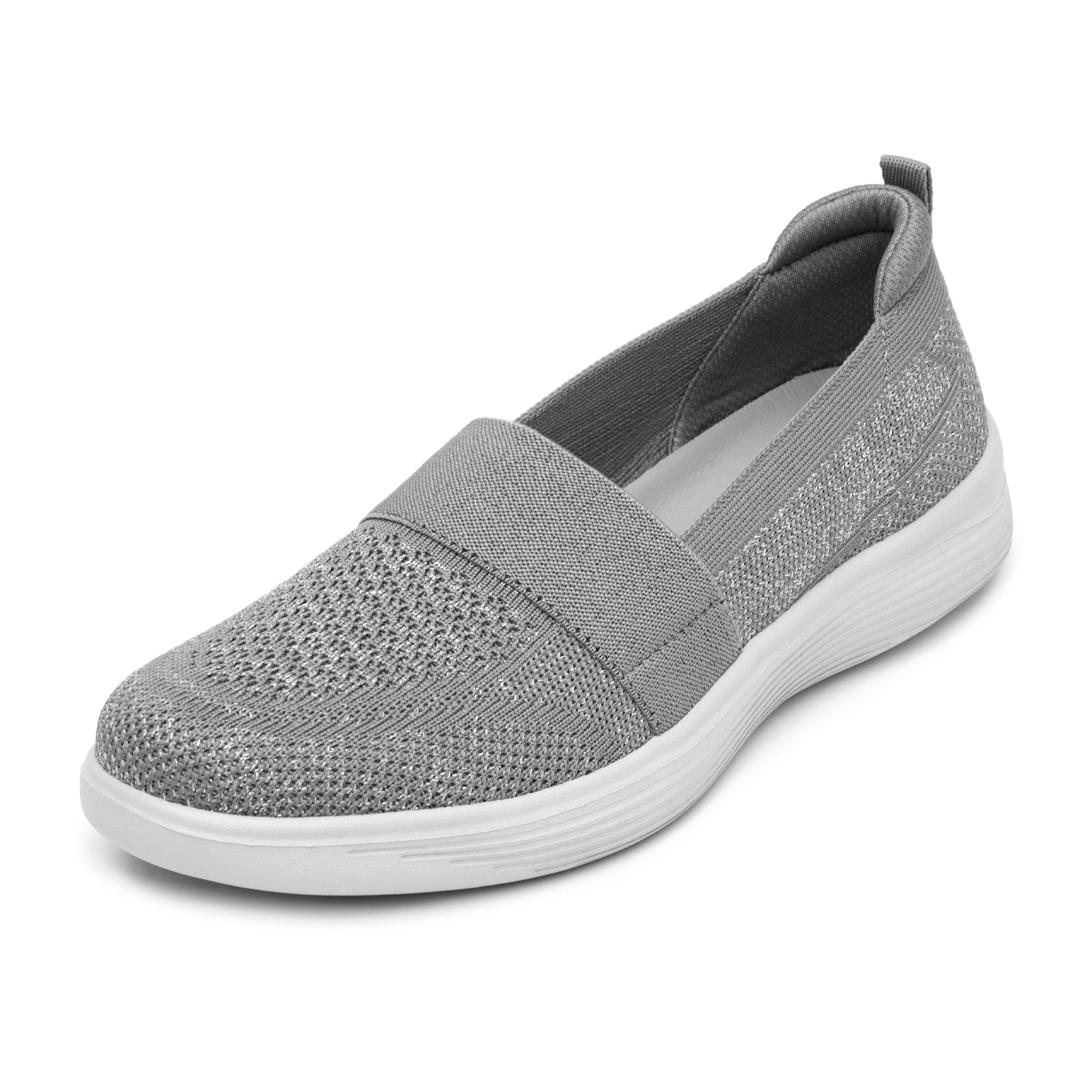 Tenis Sneaker Tejido Slip On Para Dama Flexi 104932 Gris