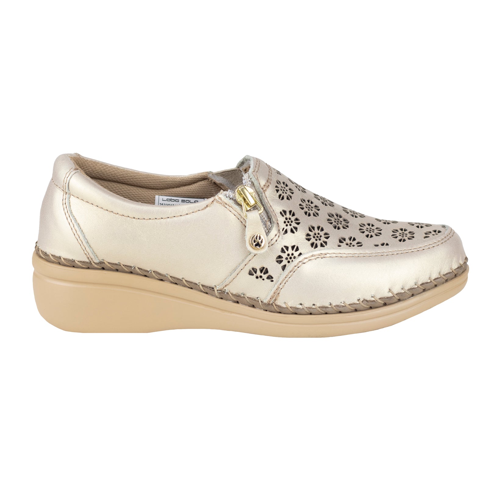 Zapato Mocasín Slip Casual On Para Dama Lobo Solo 4732 Platino