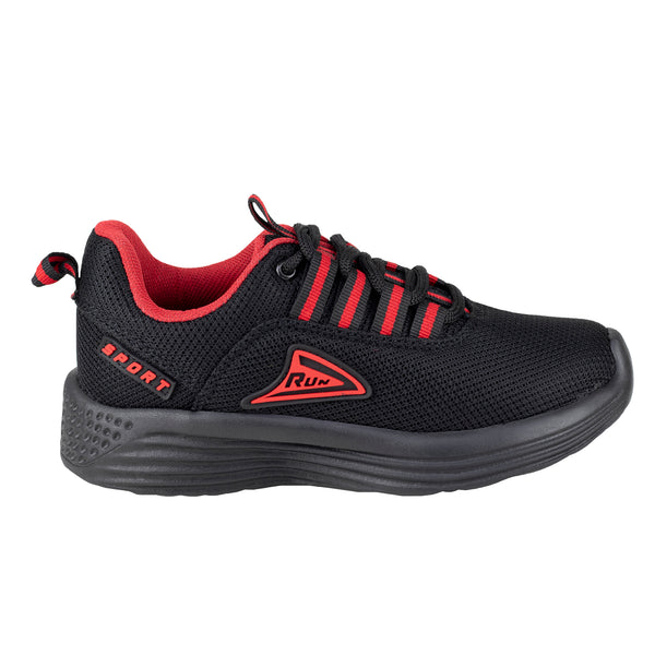 Tenis Deportivo Para Niño Run Premium 380 Negro Rojo