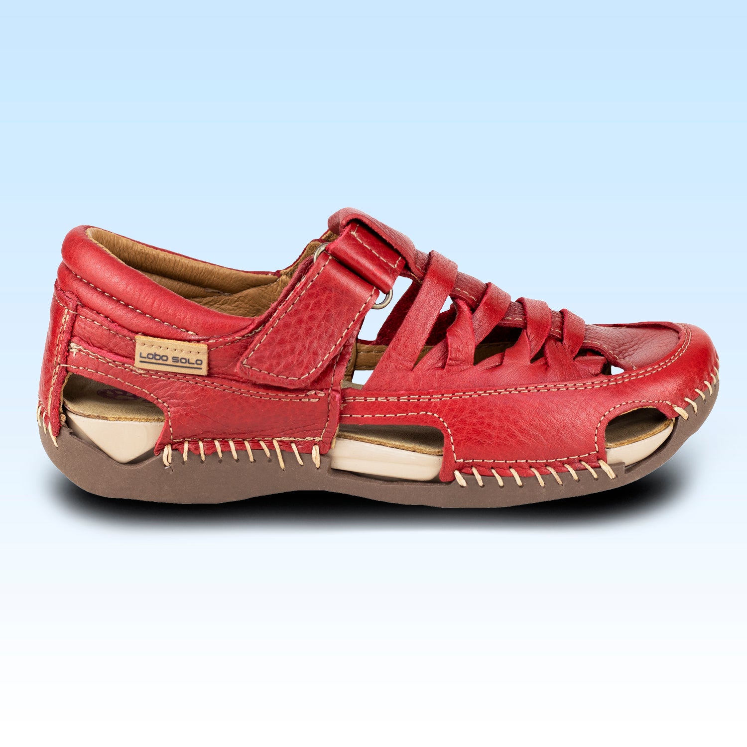 Sandalia Casual Tejidas a Mano Para Dama Lobo Solo 1946 Rojo