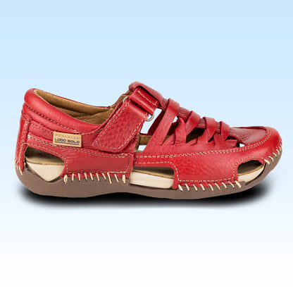 Sandalia Casual Tejidas a Mano Para Dama Lobo Solo 1946 Rojo