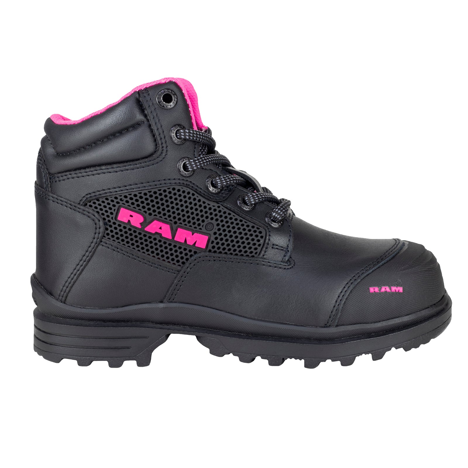 Bota Industrial Casco de Acero Para Mujer Ram 9403 Negro Fiusha