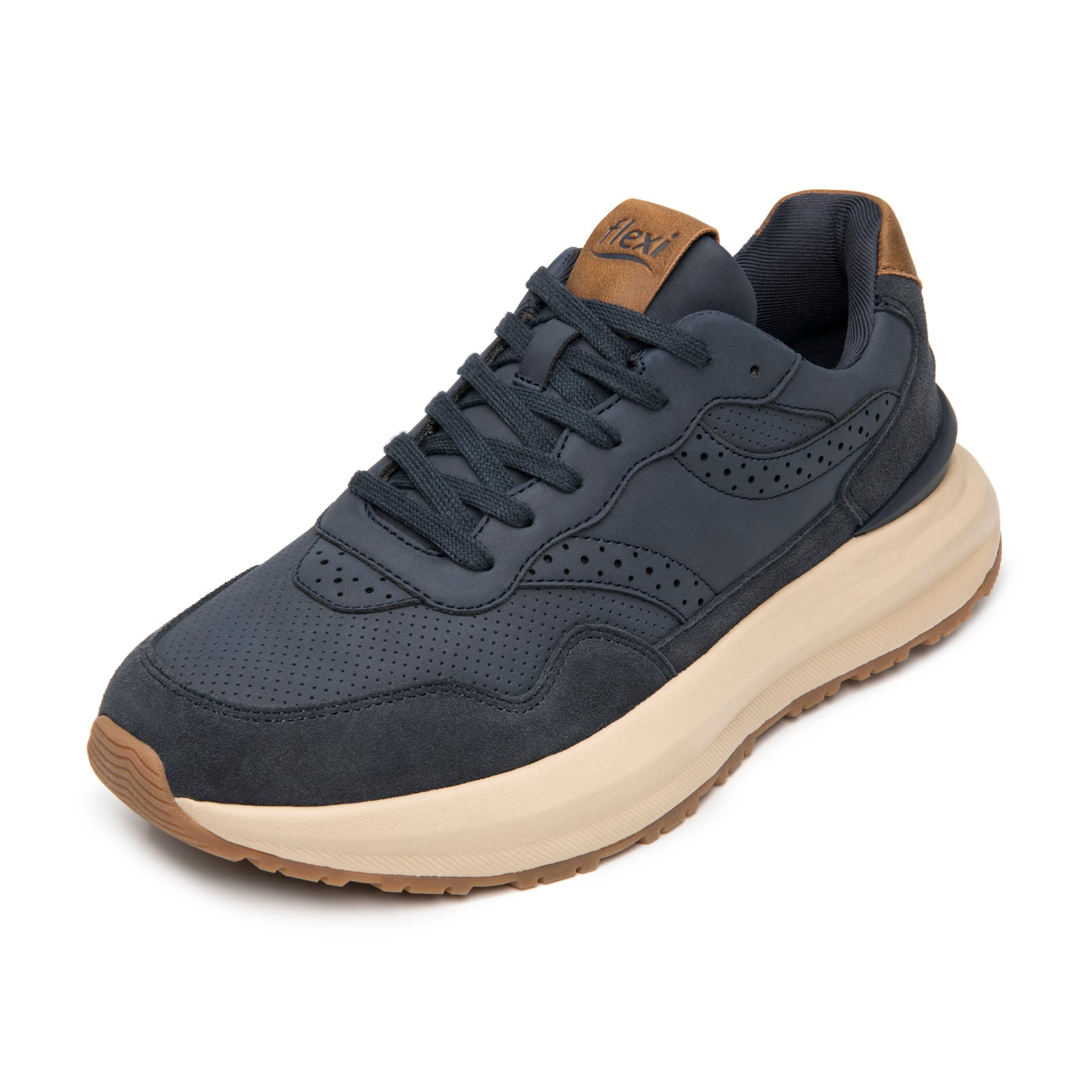 Tenis Confort Chunky Casual Para Caballero Flexi 420903 Azul