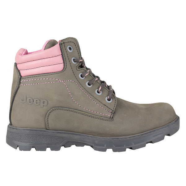 Bota Casual Dama Jeep 20200 Nobuck Gris Rosa