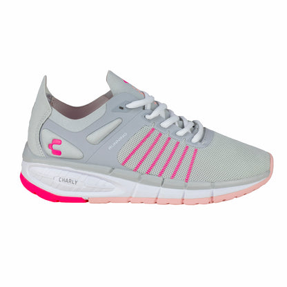 Tenis Sneaker Confort Casual Para Dama Charly 1049922 Gris Fiusha