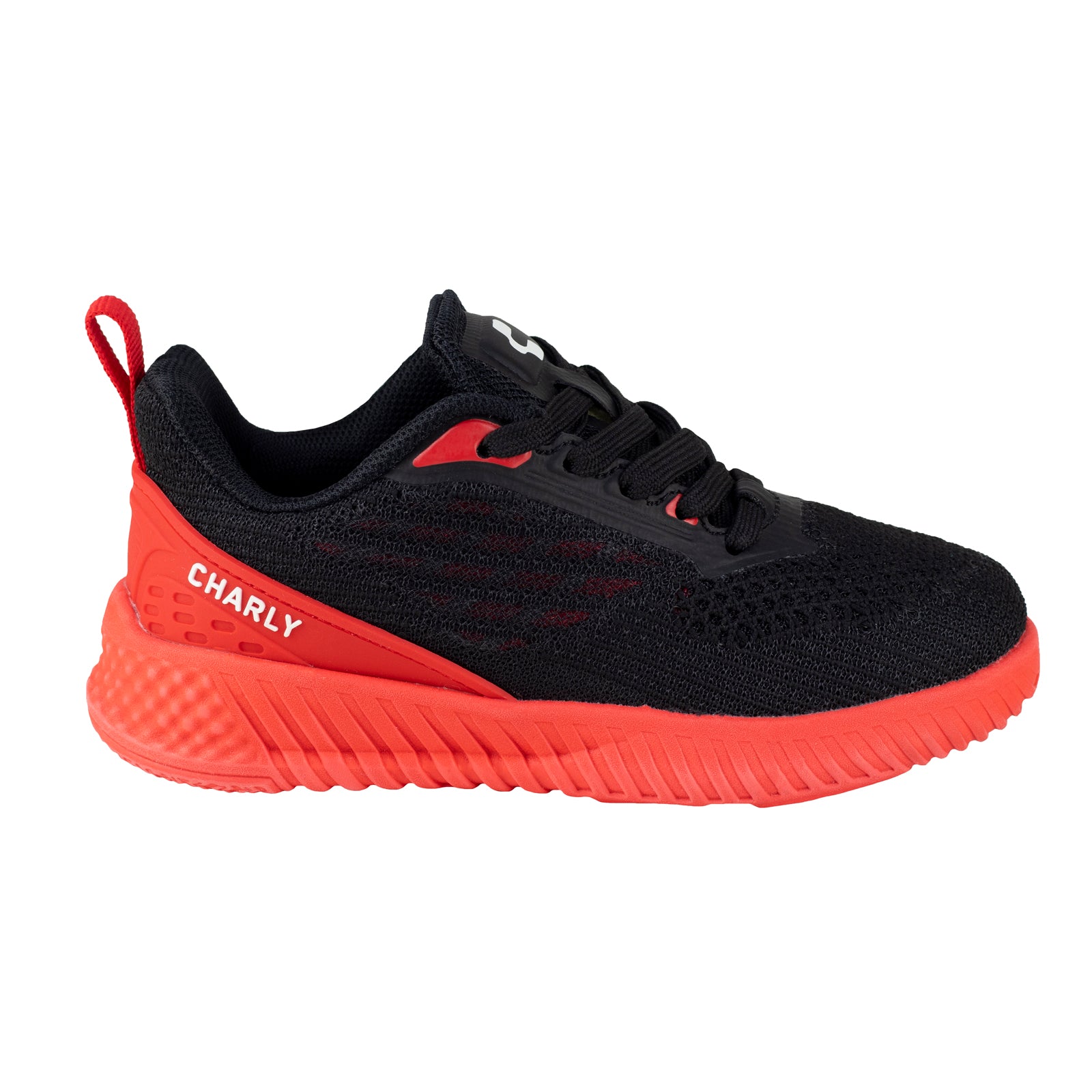Tenis Running Para Niño Charly Kids 1098350 Negro Rojo