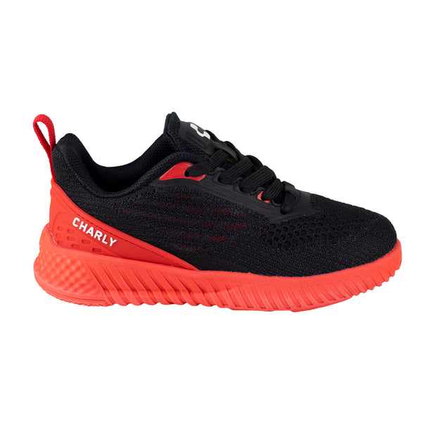 Tenis Running Para Niño Charly Kids 1098350 Negro Rojo