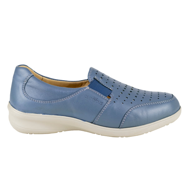 Zapato De Mujer Piel Premium Pie Delicado Azul Clinicus 1755