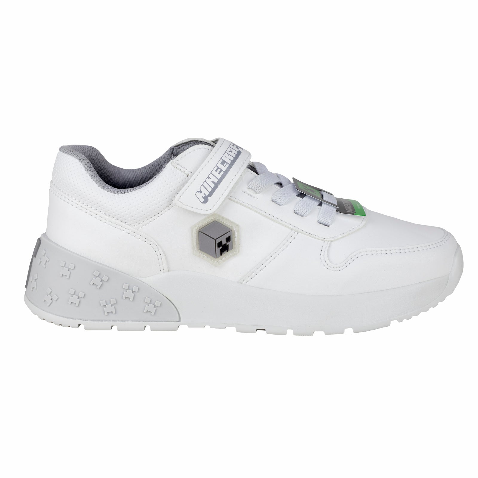 Tenis Choclo Escolar Casual Para Niño Minecraft Yuyin MI5220 Blanco