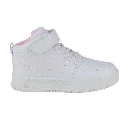 Tenis Bota Escolar Bota Para Niña Charly Kids 1079416 Blanco Rosa