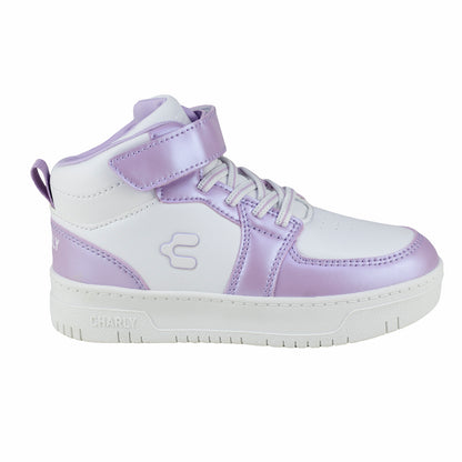 Tenis Bota Casual Para Niña Charly 1079416 Blanco Morado