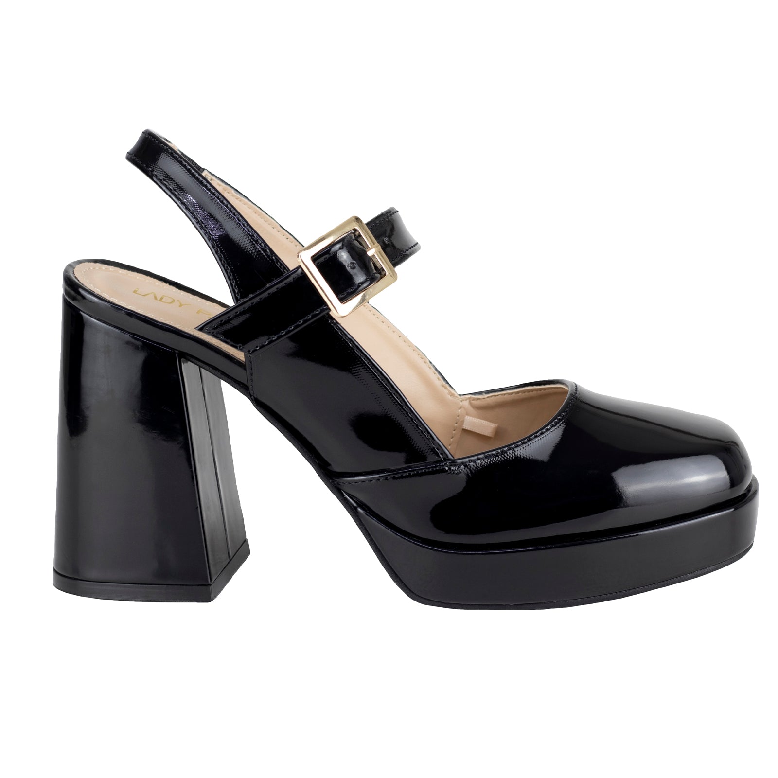 Zapatilla Elegante Para Dama Lady Paulina 29216 Charol Negro