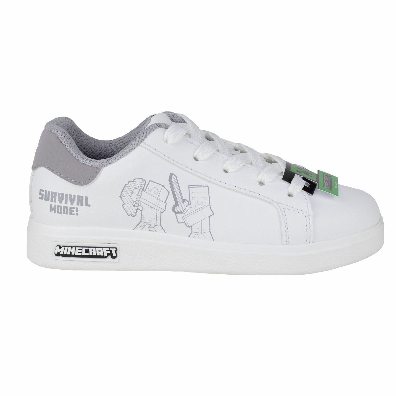 Tenis Choclo Escolar Para Niño Minecraft Creeper Yuyin MI5231 Blanco