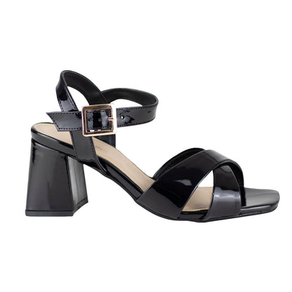 Sandalia De Tacón Dama Lady Paulina Cadiz 24322 Charol Negro