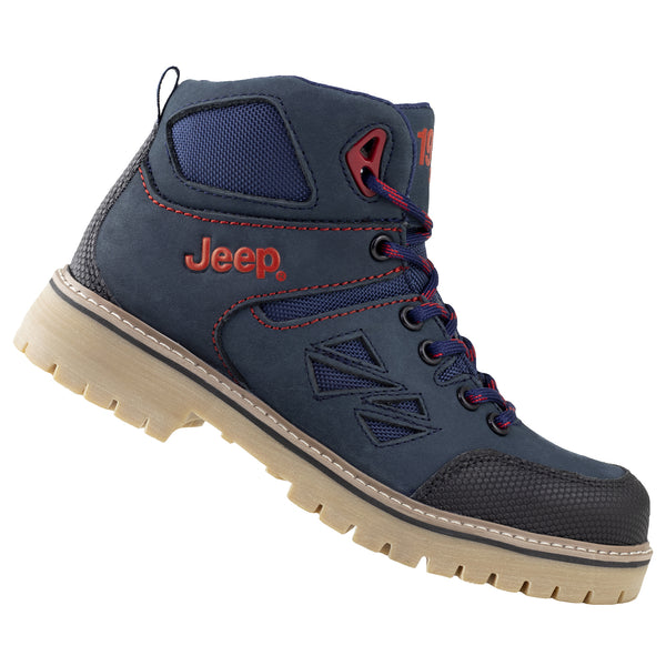 Bota Industrial Para Dama Jeep 10755 Marino Rojo