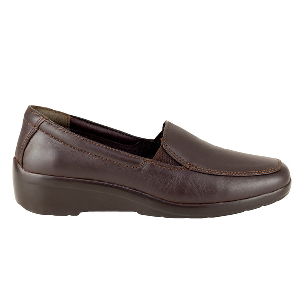 Mocasín Casual Dama Verde Tabaco Anely 7264 Café