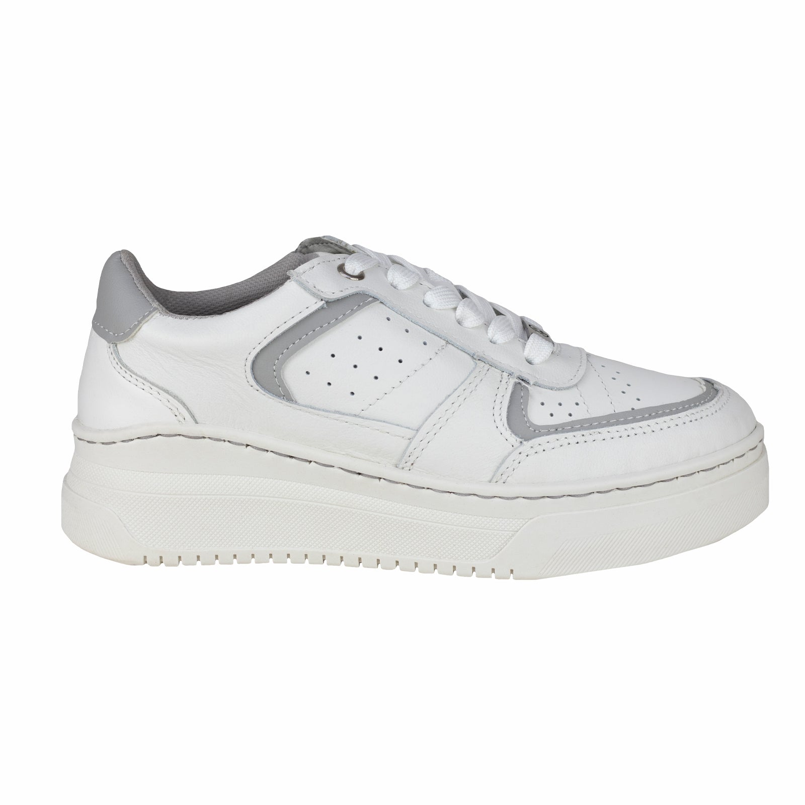 Tenis Tejido Suela Gruesa Casual Para Dama Lobo Solo 5766DA Blanco