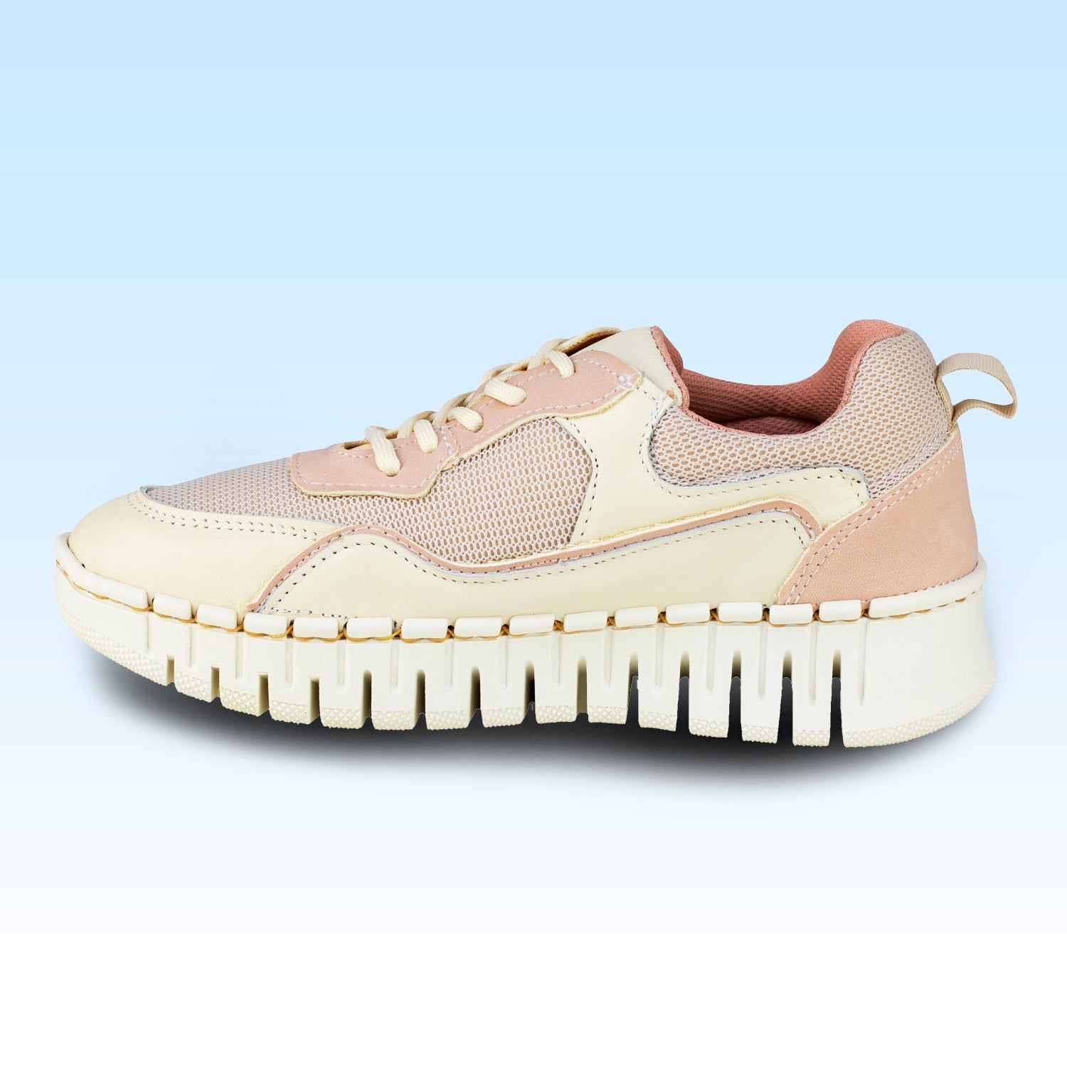 Tenis Sneaker De Plataforma Casual Para Dama Lobo Solo 4950 Marfil