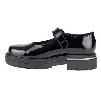 Zapato Tacón Escolar Para Niña Chabelo C980-A Charol Negro 22-26