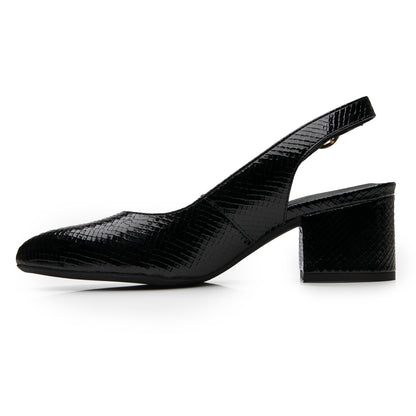 Zapatilla de Punta Tacón Medio Para Mujer Flexi 137503 Negro