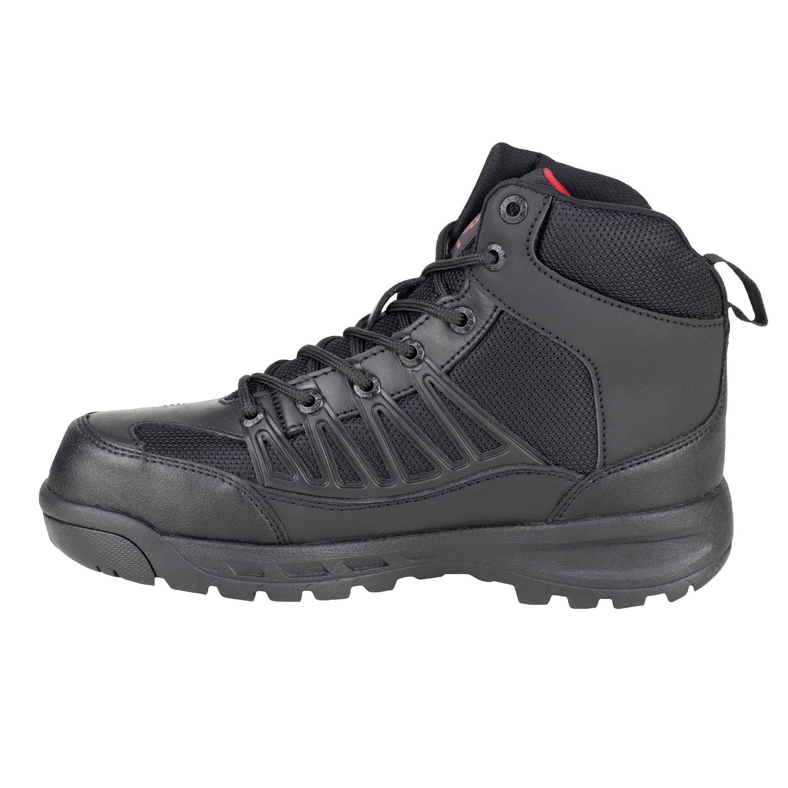 Bota Industrial Casco Acero Para Hombre Marca Ram 9588 Negro Rojo
