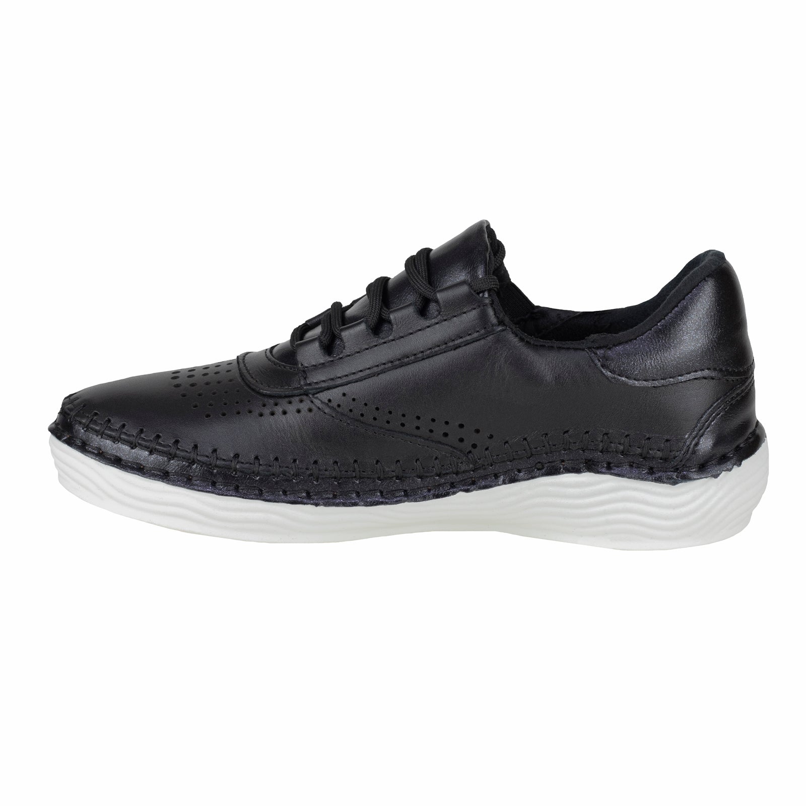 Tenis Tejidos A Mano Casual Para Dama Lobo Solo 5131 Negro