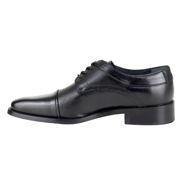 Zapato Oxford Caballero Vestir Suela De Cuero Bond 11216 Negro