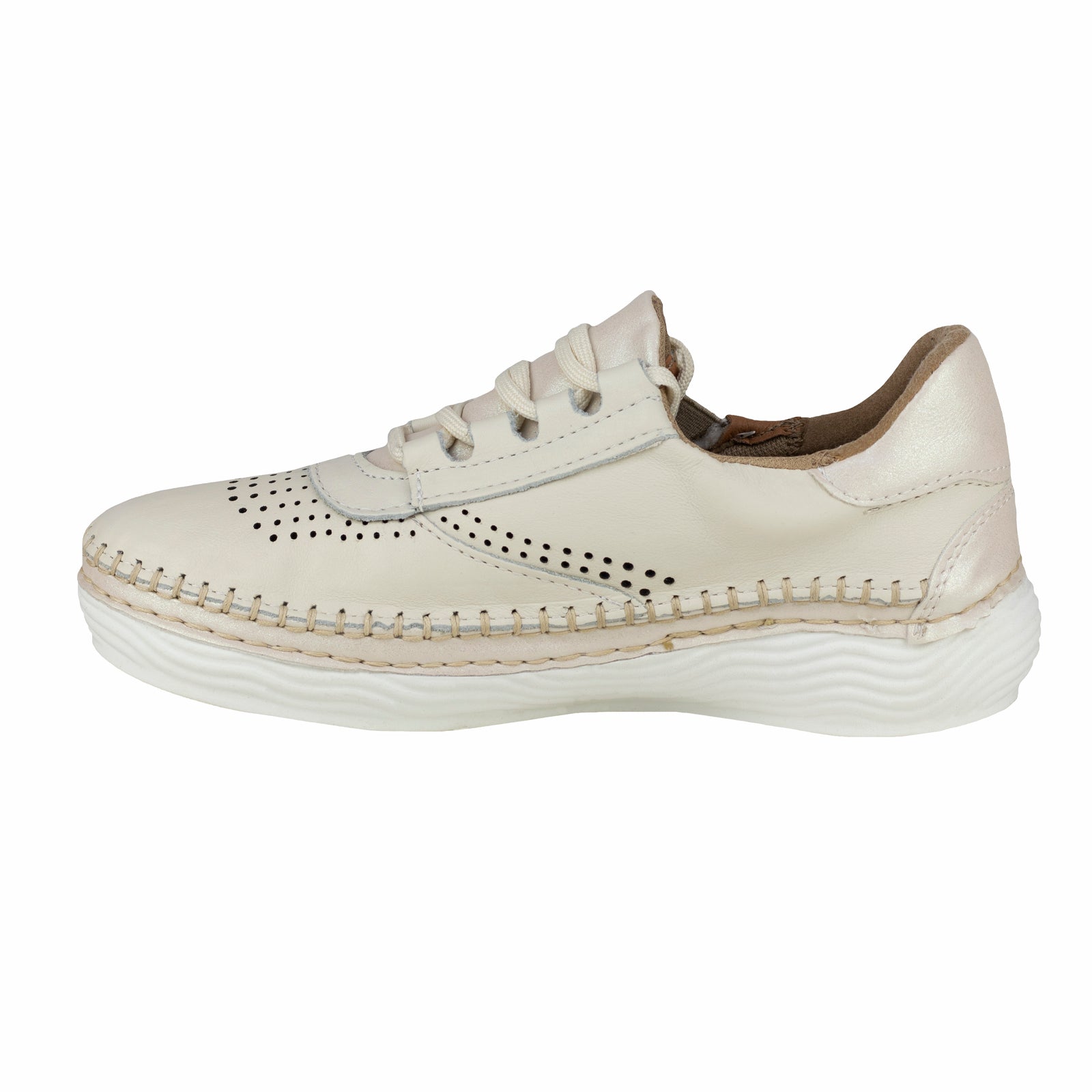 Tenis Casual Confort Para Dama Lobo Solo 5131 Marfil