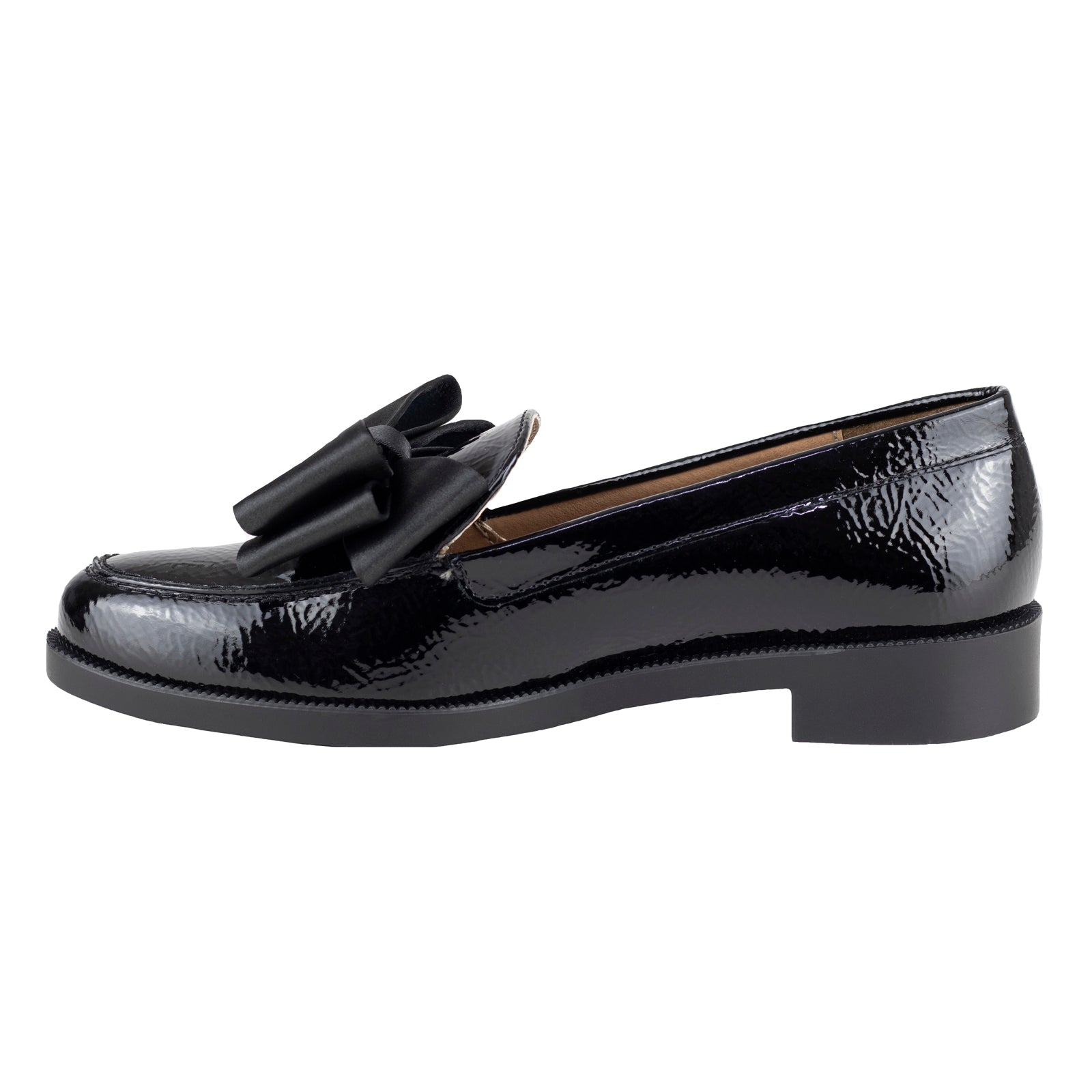 Mocasín Con Moño Para Dama Salamandra 323-3997-A Charol Negro