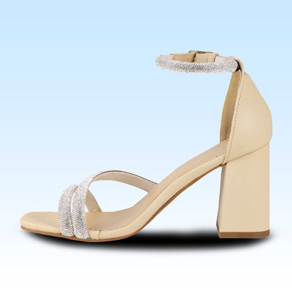 Sandalia De Tacón Dama Lady Paulina Ivrea 22714 Avena