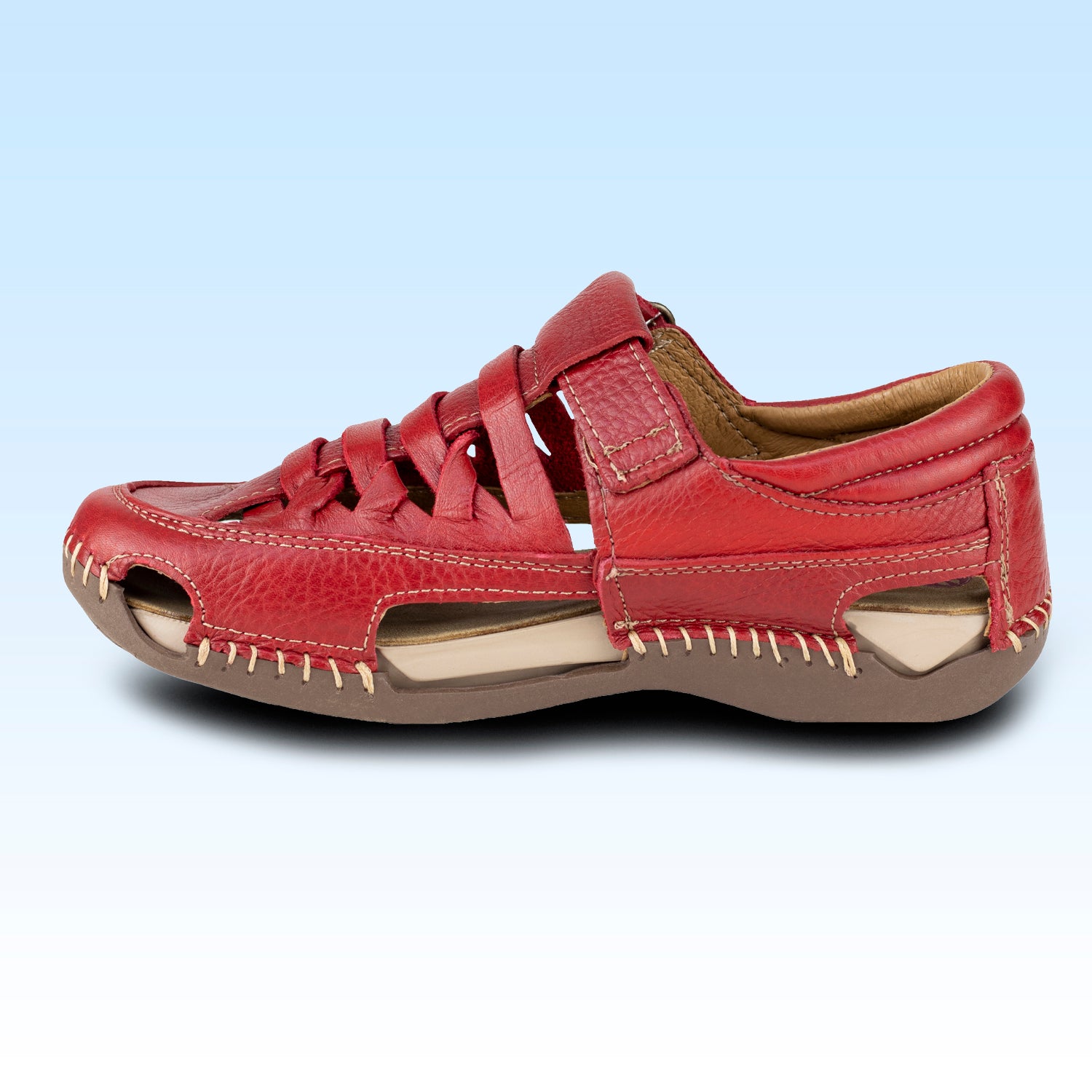 Sandalia Casual Tejidas a Mano Para Dama Lobo Solo 1946 Rojo