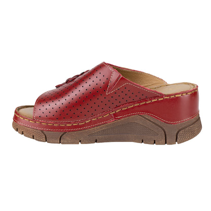 Sandalia Confort Casual Para Dama Lobo Solo 1384 Rojo