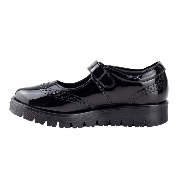 Zapato Escolar Coqueta Niña 54705-C Negro Charol 18-21.5