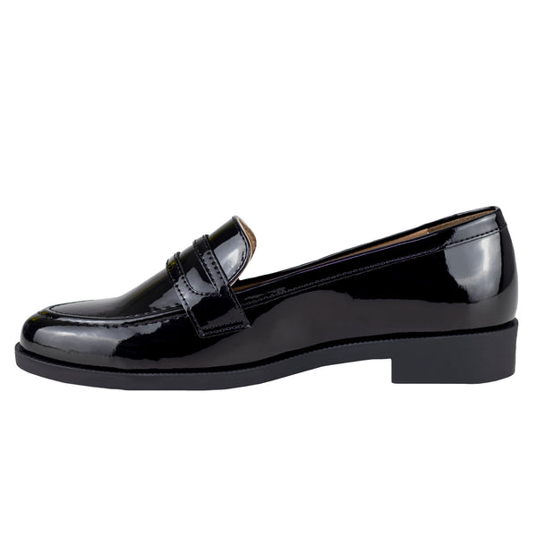 Mocasín Clásico Dama Salamandra 8602 Negro Charol