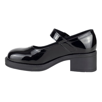 Zapato Tacón Escolar Para Niña Chabelo C954-B  Charol Negro 22-26