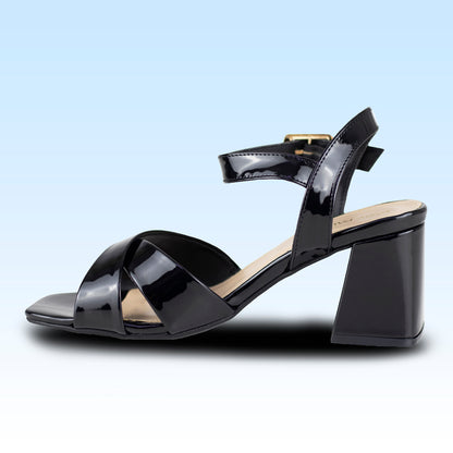 Sandalia De Tacón Dama Lady Paulina Cadiz 24322 Charol Negro