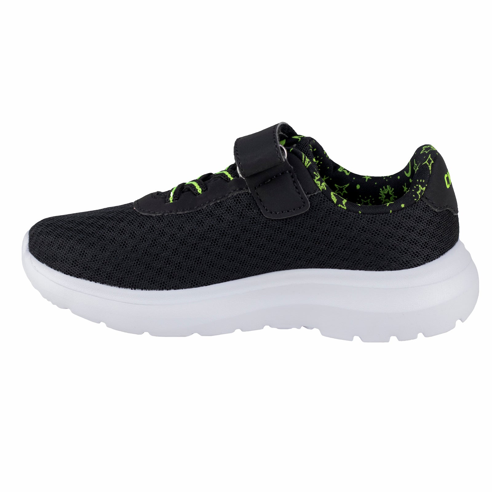 Tenis Running Confort Para Niño Charly 1065378 Negro Limón