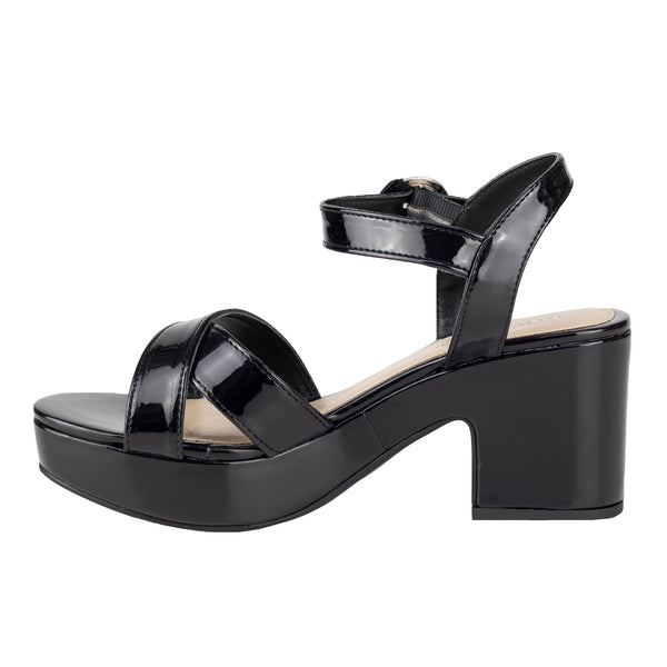 Sandalia de Plataforma Dama Lady Paulina Neferet 99408 Charol Negro