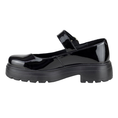 Zapato Escolar Para Niña Green Love 94111 Charol Negro 22-26
