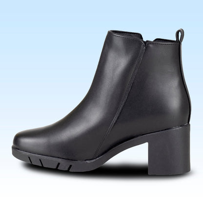 Botín Con Tacón Dama Lady Paulina Dalila 24801 Negro