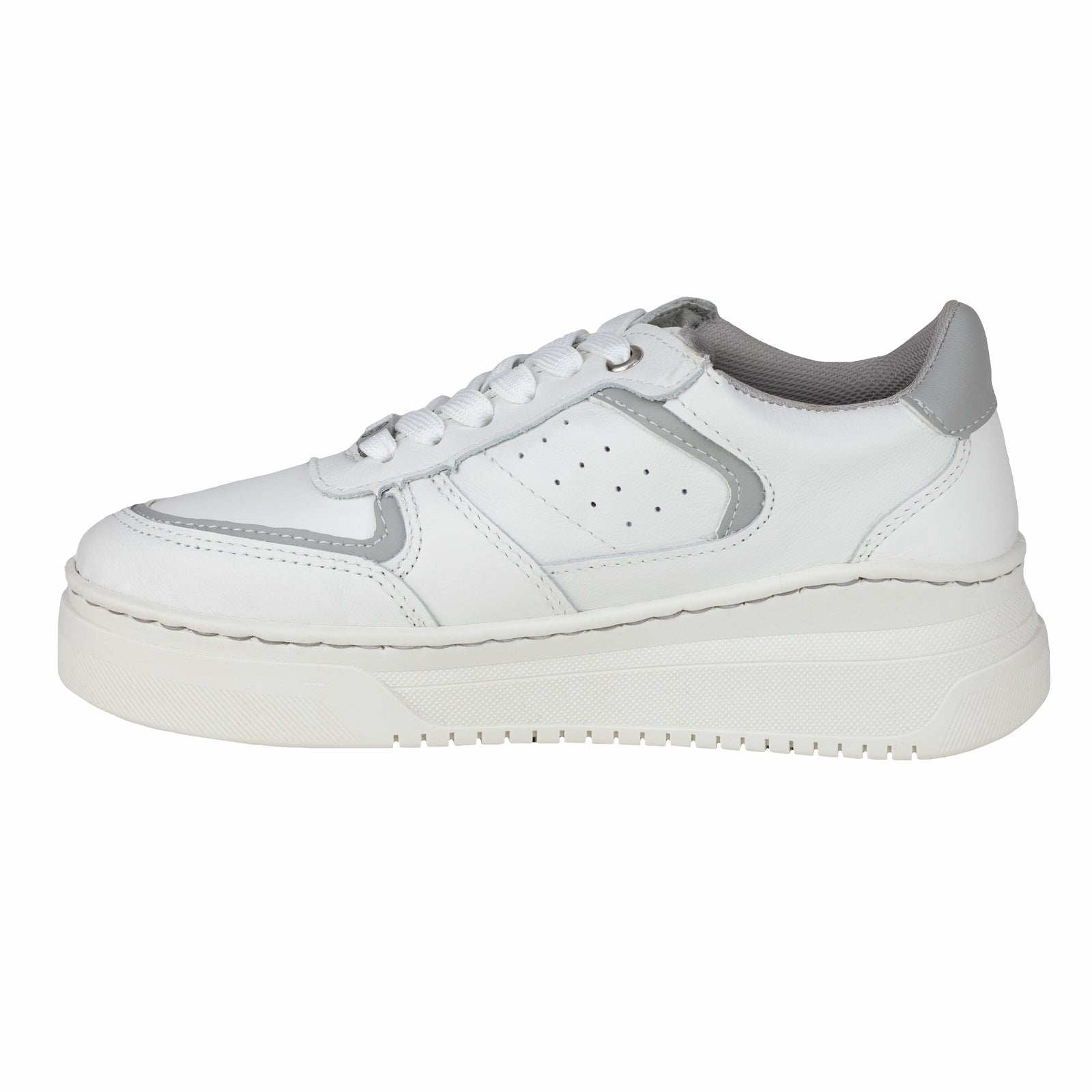 Tenis Tejido Suela Gruesa Casual Para Dama Lobo Solo 5766DA Blanco