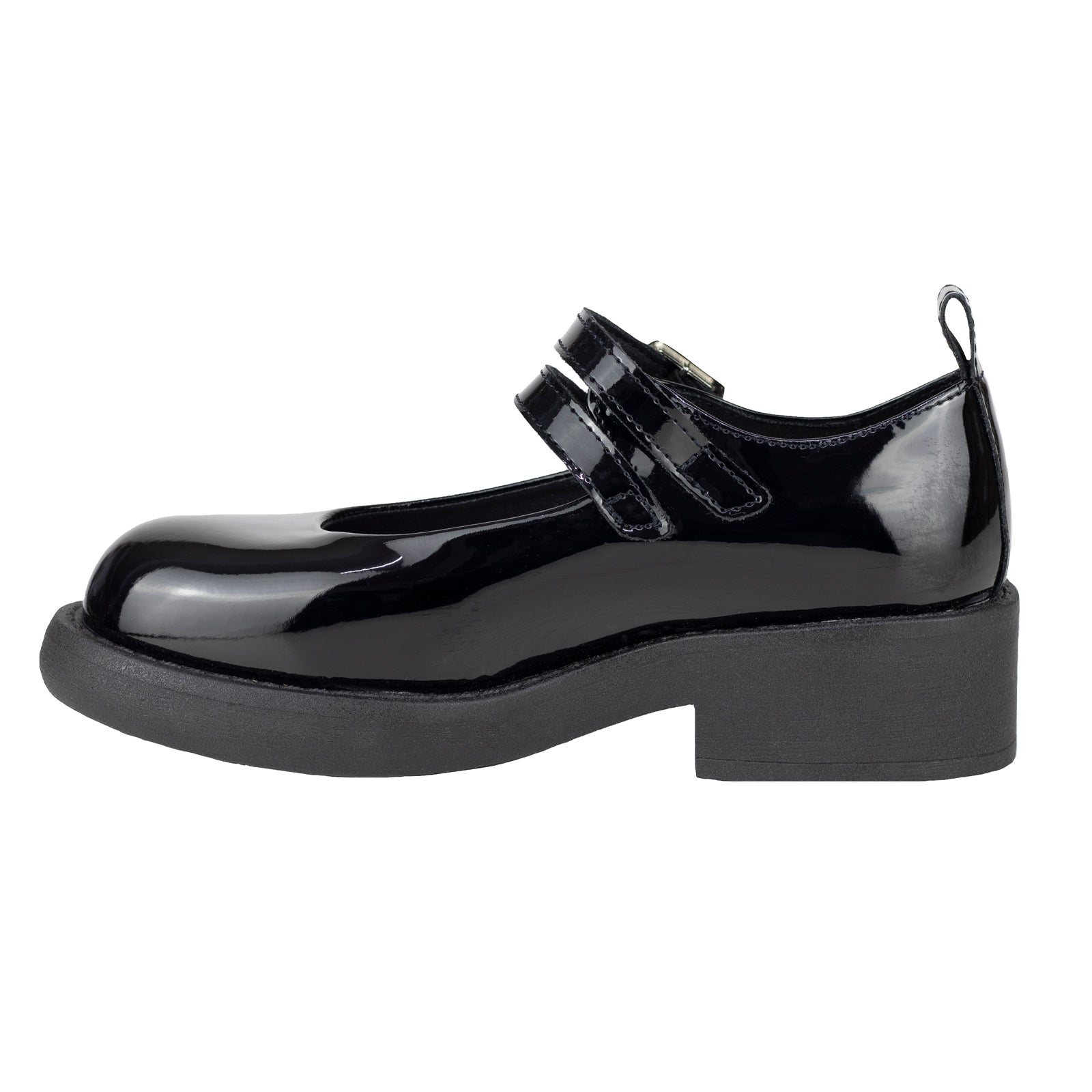 Zapato Doble Hebilla Escolar Para Niña Chabelo C237-A Charol Negro 22-26