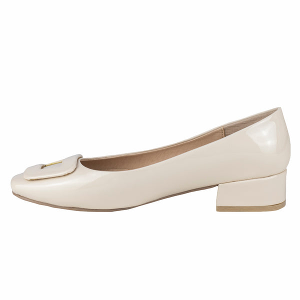 Zapato Flat De Tacon Para Dama Valdano 810 Charol Nude