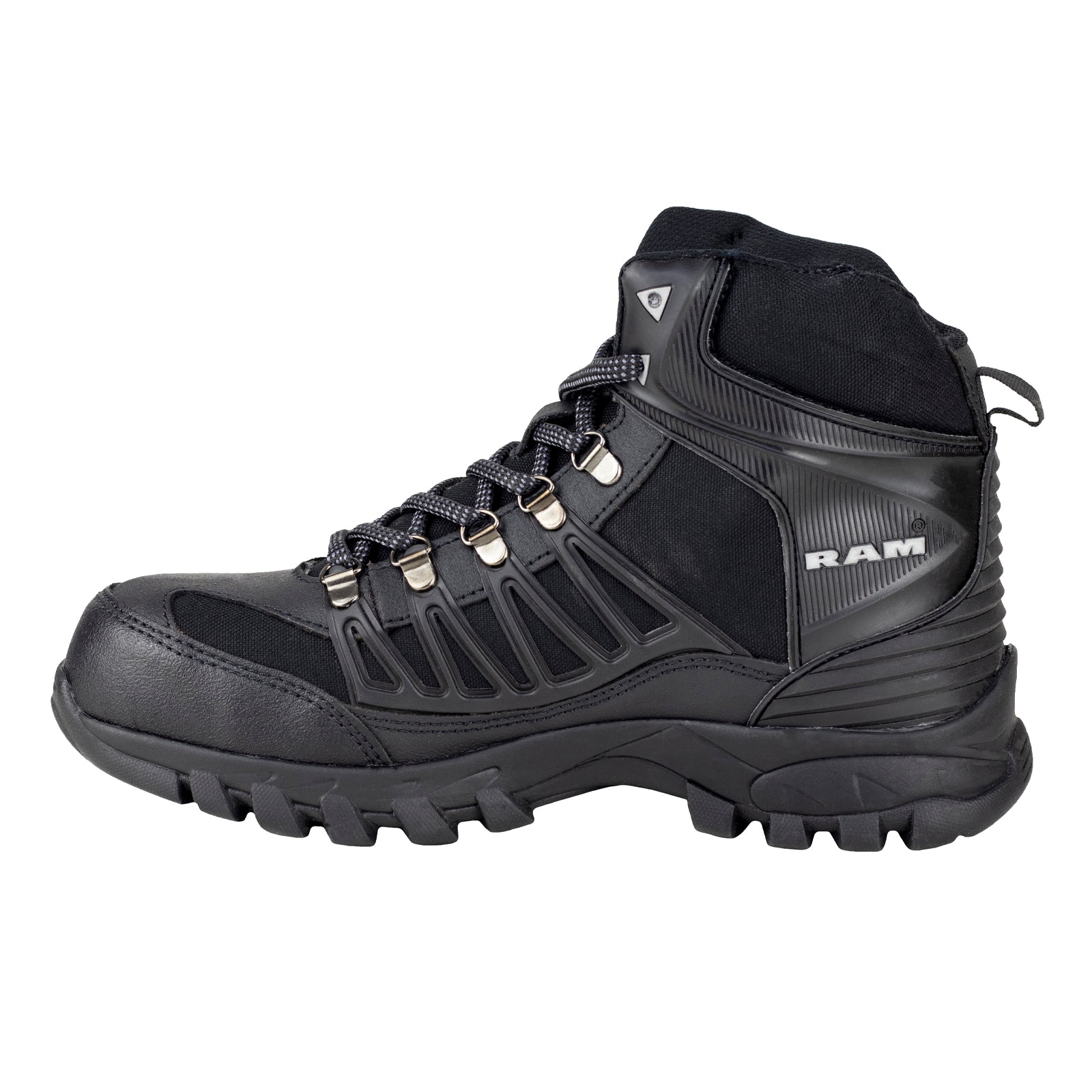 Bota Industrial Casco Acero Para Hombre New Ram 9588 Napa Negro