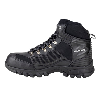 Bota Industrial Casco Acero Para Hombre New Ram 9588 Napa Negro