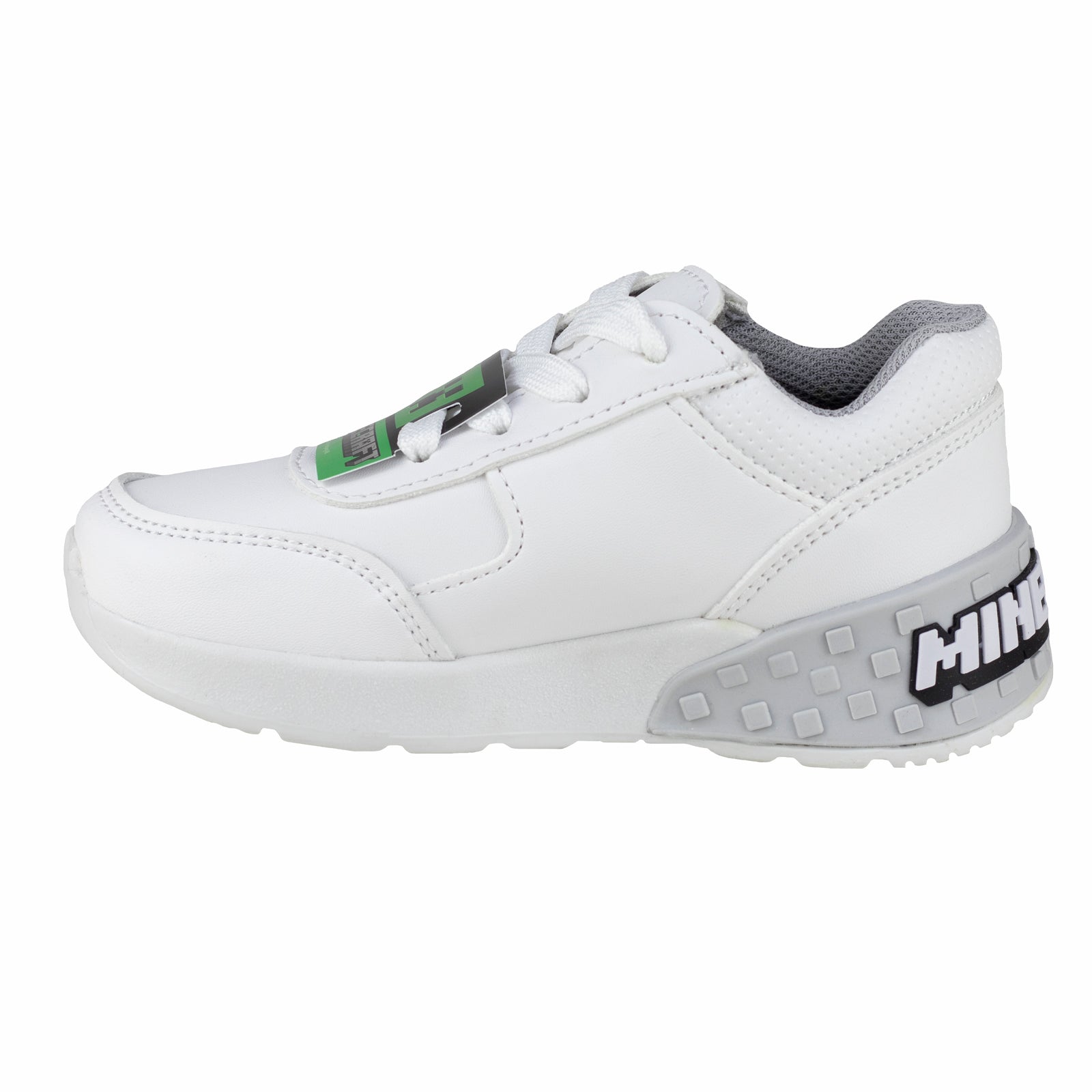Tenis Choclo Casual Para Niño Creeper Minecraft Yuyin MI3011 Blanco