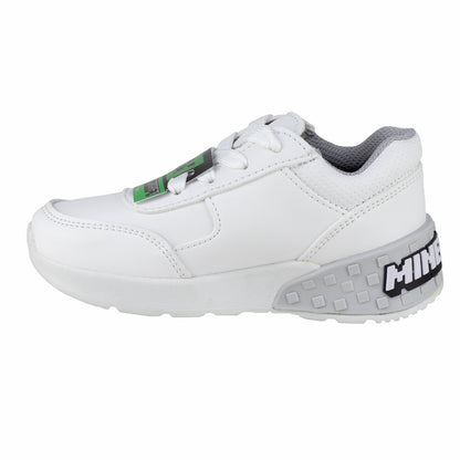Tenis Choclo Casual Para Niño Creeper Minecraft Yuyin MI3011 Blanco