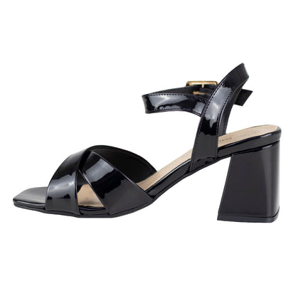 Sandalia De Tacón Dama Lady Paulina Cadiz 24322 Charol Negro