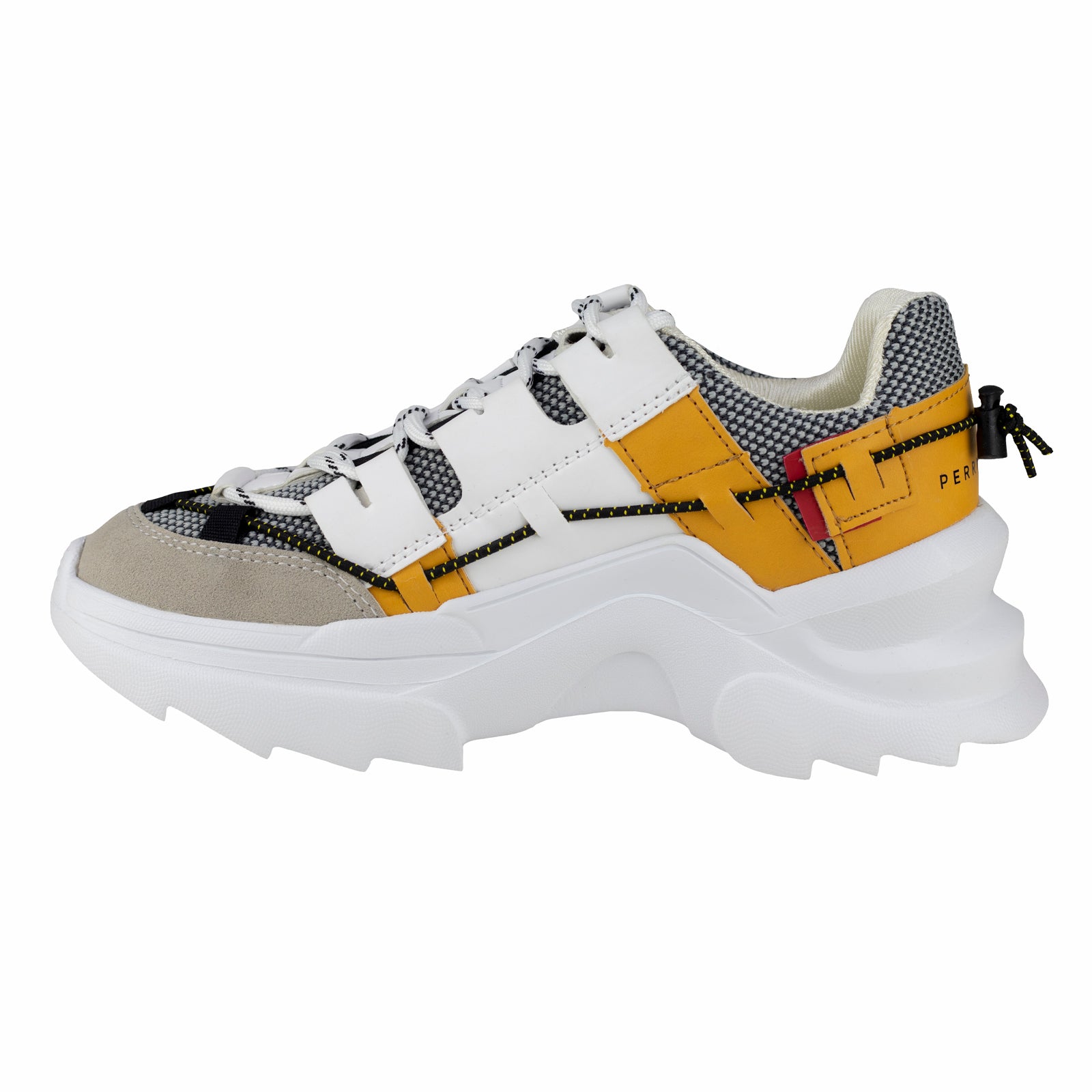 Tenis Chunky Para Dama Perry Ellis 9016 Blanco Amarillo